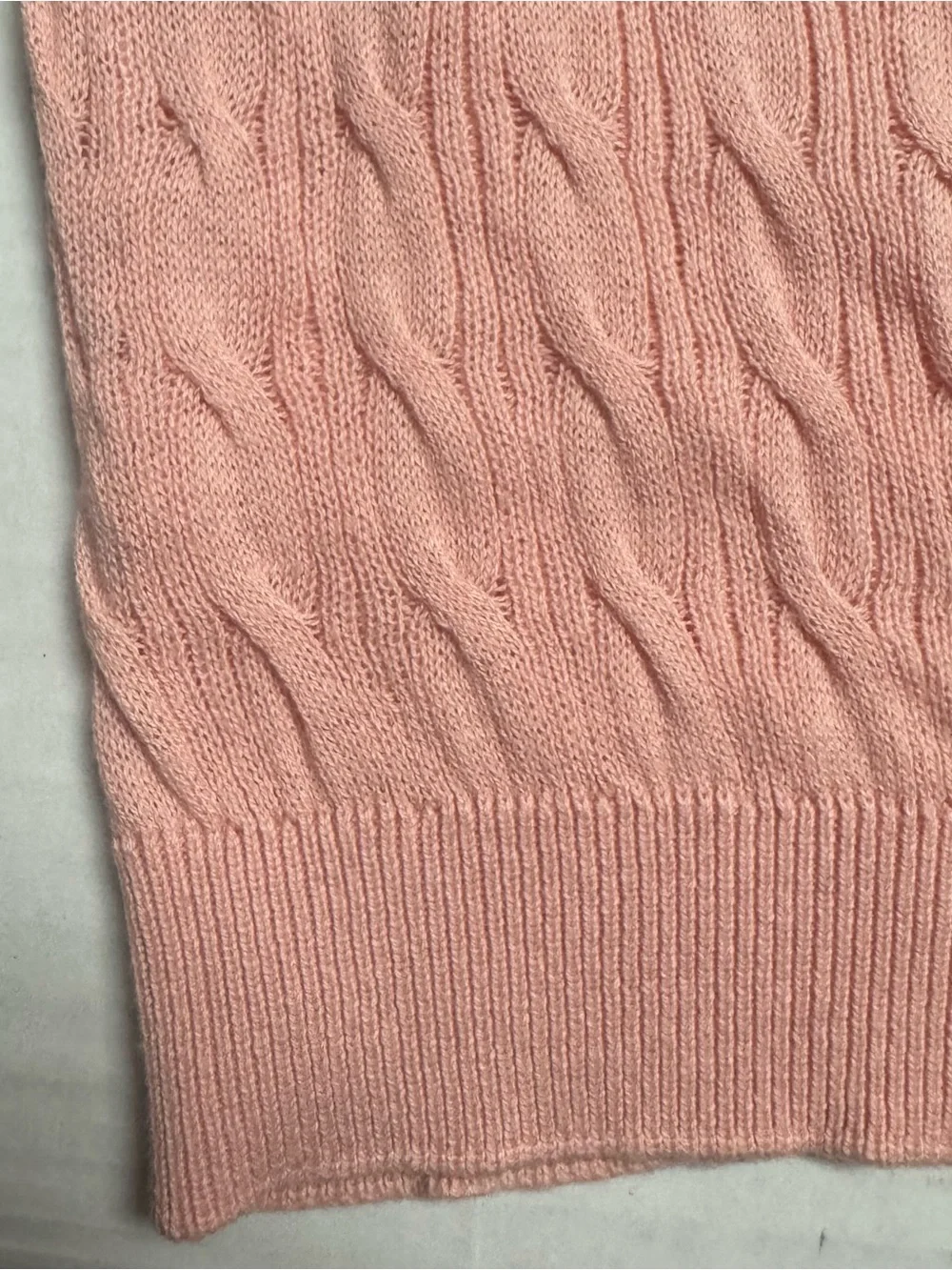 Parke & Ronen Lightweight Stretch Cable Knit Fitted Vest In Pink Size: M